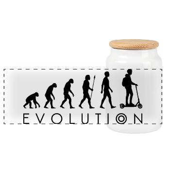 Évolution - Boîte à biscuits avec couvercle en bois - blanc - Devant