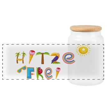 sans chaleur - Boîte à biscuits avec couvercle en bois - blanc - Devant