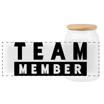 team_member- - Panoramic Cookie Jar with Wooden Lid - white - Front