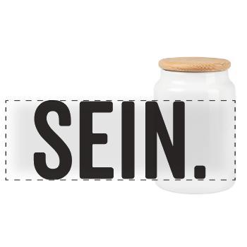 SEIN Typografie – Minimalistisches Statement - Panorama Keksdose mit Holzdeckel - Weiß - Vorne