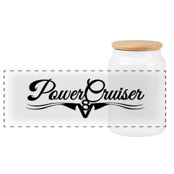 PowerCruiser V8 - Boîte à biscuits avec couvercle en bois - blanc - Devant