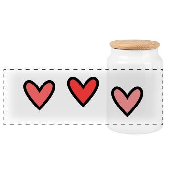 HEART. SAINT VALENTINE. bachelorette party. I LOVE YOU. I LOVE YOU - Panoramic Cookie Jar with Wooden Lid - white - Front
