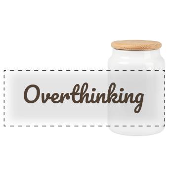 Rethinking Calligraphy Design - Panoramic Cookie Jar with Wooden Lid - white - Front