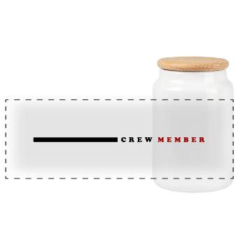 Crew Member Line - Panoramic Cookie Jar with Wooden Lid - white - Front