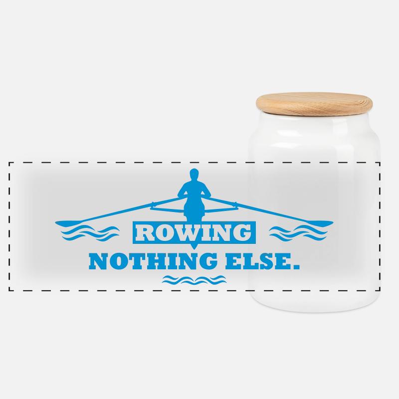 rowing nothing else Rudern Skull Boot Skiff - Panorama Keksdose mit Holzdeckel - Weiß