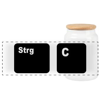 Strg C Copy and Paste Vater und Sohn Partner Shi - Panorama Keksdose mit Holzdeckel - Weiß - Vorne