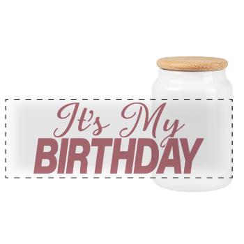 It's My Birthday Cool Birthday Party Geschenk & Outfit - Panorama Keksdose mit Holzdeckel - Weiß - Vorne
