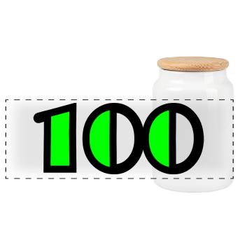 100 YEARS. 100th ANNIVERSARY. ANNIVERSARY 100 YEARS - Panoramic Cookie Jar with Wooden Lid - white - Front