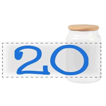 20. 20 YEARS. 20th ANNIVERSARY. 20TH ANNIVERSARY. - Panoramic Cookie Jar with Wooden Lid - white - Front