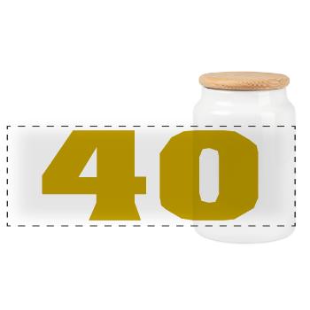 ANNIVERSARY. HAPPY BIRTHDAY. HAPPY BIRTHDAY. - Panoramic Cookie Jar with Wooden Lid - white - Front