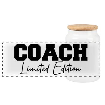 Coach - limited edition - Panoramic Cookie Jar with Wooden Lid - white - Front