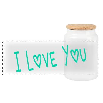 VALENTINSTAG. Junggesellinnenabschied. ICH LIEBE DICH. ICH LIEBE DICH. LIEBE - Panorama Keksdose mit Holzdeckel - Weiß - Vorne