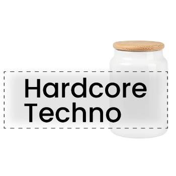 Hardcore-Techno - Panorama Keksdose mit Holzdeckel - Weiß - Vorne