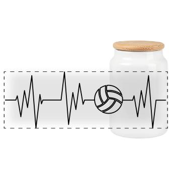 Volleyballer - Panorama Keksdose mit Holzdeckel - Weiß - Vorne