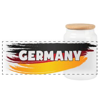 Germany Pinselstrich Flagge Fahne Heimatliebe - Panorama Keksdose mit Holzdeckel - Weiß - Vorne