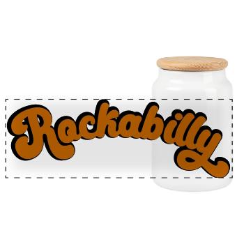 Rockabilly Retro Design dans l’art vintage - Boîte à biscuits avec couvercle en bois - blanc - Devant