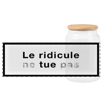 Le ridicule ne tue pas - Boîte à biscuits avec couvercle en bois - blanc - Devant