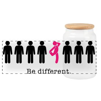 Soyez différent – soyez vous-même (humour) - Boîte à biscuits avec couvercle en bois - blanc - Devant
