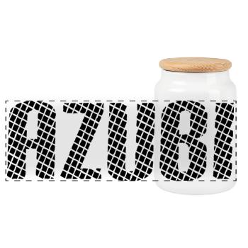 Azubi Tshirt 6 23 schwarz - Panorama Keksdose mit Holzdeckel - Weiß - Vorne