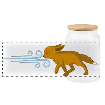Le renard et le vent - Boîte à biscuits avec couvercle en bois - blanc - Devant