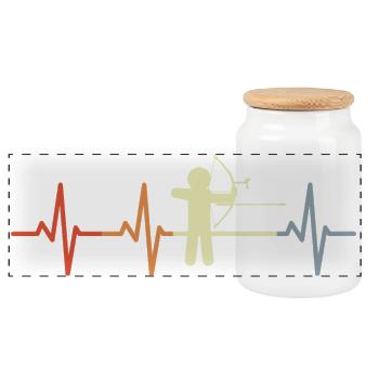 Archer heart palpitations - Panoramic Cookie Jar with Wooden Lid - white - Front