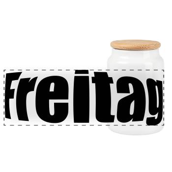 Friday - Panoramic Cookie Jar with Wooden Lid - white - Front