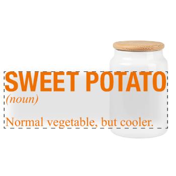 SWEET POTATO - Panorama Keksdose mit Holzdeckel - Weiß - Vorne