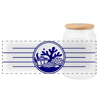 Récif corallien de l’océan corallien - Boîte à biscuits avec couvercle en bois - blanc - Devant