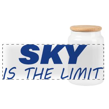Sky is the Limit - Panoramic Cookie Jar with Wooden Lid - white - Front