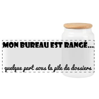 WORK. OFFICE. COLLEAGUE. BUDDY. MESSAGE - Panoramic Cookie Jar with Wooden Lid - white - Front
