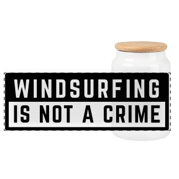 LA PLANCHE À VOILE N’EST PAS UN CRIME - SURF - Boîte à biscuits avec couvercle en bois - blanc - Devant