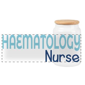 Hämatologische Krankenschwester - Panorama Keksdose mit Holzdeckel - Weiß - Vorne