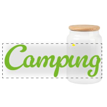 Camping Flower Camper Quotes Hobby Summer Van Life - Panoramic Cookie Jar with Wooden Lid - white - Front