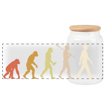 Hockey Evolution : Cadeau drôle de joueur de hockey - Boîte à biscuits avec couvercle en bois - blanc - Devant