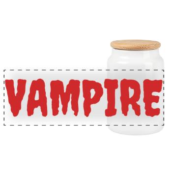 Vampire Silhouette Art T-Shirt Design - Boîte à biscuits avec couvercle en bois - blanc - Devant