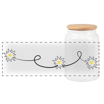 Edelweiss - Boîte à biscuits avec couvercle en bois - blanc - Devant