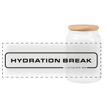 Pause hydratation - Boîte à biscuits avec couvercle en bois - blanc - Devant