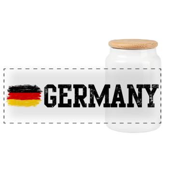 Traînée de brosse du drapeau allemand - Boîte à biscuits avec couvercle en bois - blanc - Devant