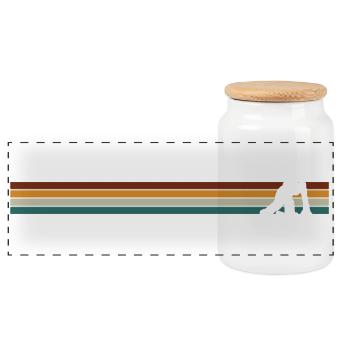 Awaiting design file - Panoramic Cookie Jar with Wooden Lid - white - Front