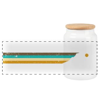 Rayures de montagne - Boîte à biscuits avec couvercle en bois - blanc - Devant