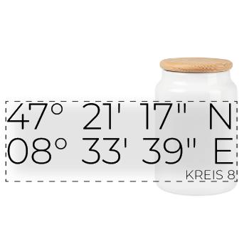 Coordinates District 8 Zurich - Panoramic Cookie Jar with Wooden Lid - white - Front