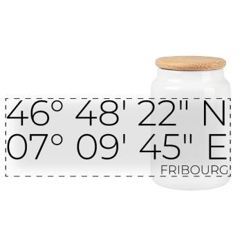 Coordinates Fribourg - Panoramic Cookie Jar with Wooden Lid - white - Front