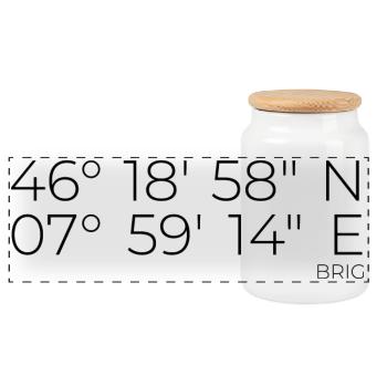 Coordinates Brig - Panoramic Cookie Jar with Wooden Lid - white - Front