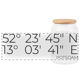 Coordinates Potsdam - Panoramic Cookie Jar with Wooden Lid - white - Front