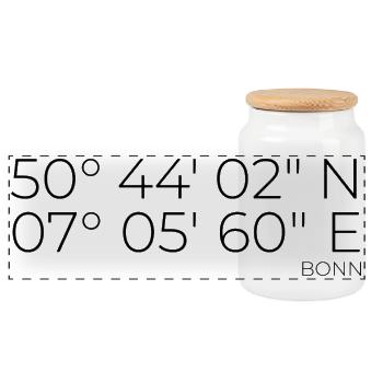 Coordinates Bonn - Panoramic Cookie Jar with Wooden Lid - white - Front