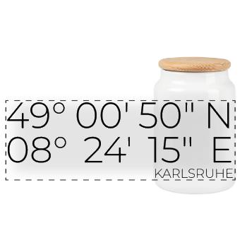 coordinates Karlsruhe - Panoramic Cookie Jar with Wooden Lid - white - Front