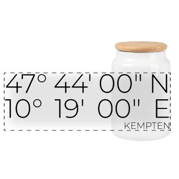 Coordinates Kempten - Panoramic Cookie Jar with Wooden Lid - white - Front