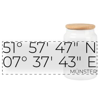 Coordinates Münster - Panoramic Cookie Jar with Wooden Lid - white - Front