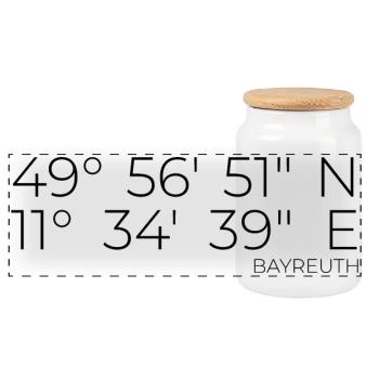 coordinates Bayreuth - Panoramic Cookie Jar with Wooden Lid - white - Front