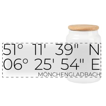 coordinates Mönchengladbach - Panoramic Cookie Jar with Wooden Lid - white - Front